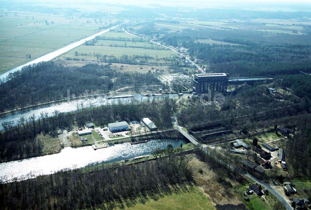 Niederfinow von oben - Schiffshebewerk am Finowkanal