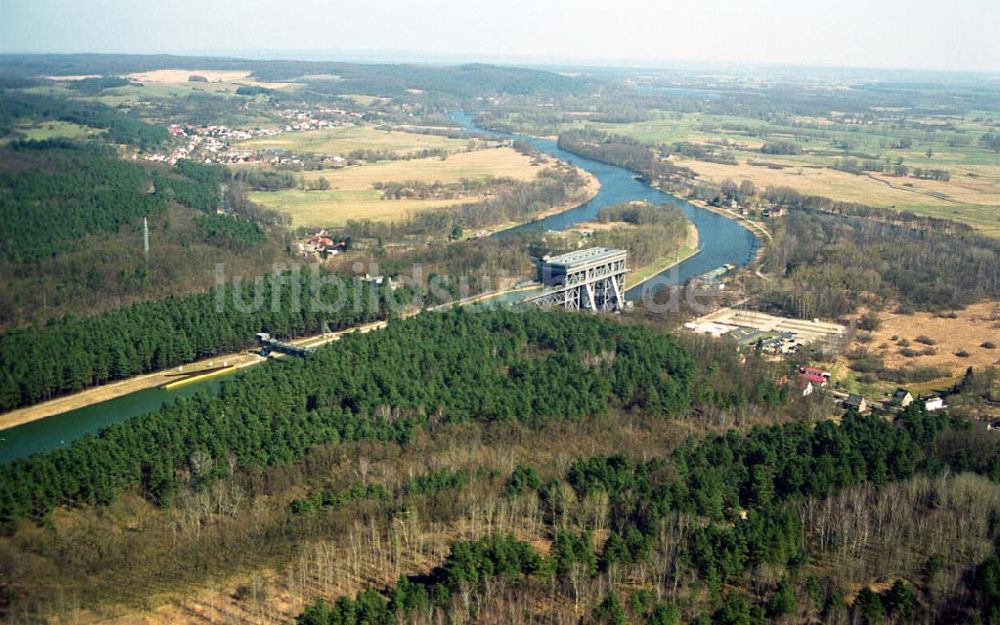 Luftbild Niederfinow - Schiffshebewerk am Finowkanal