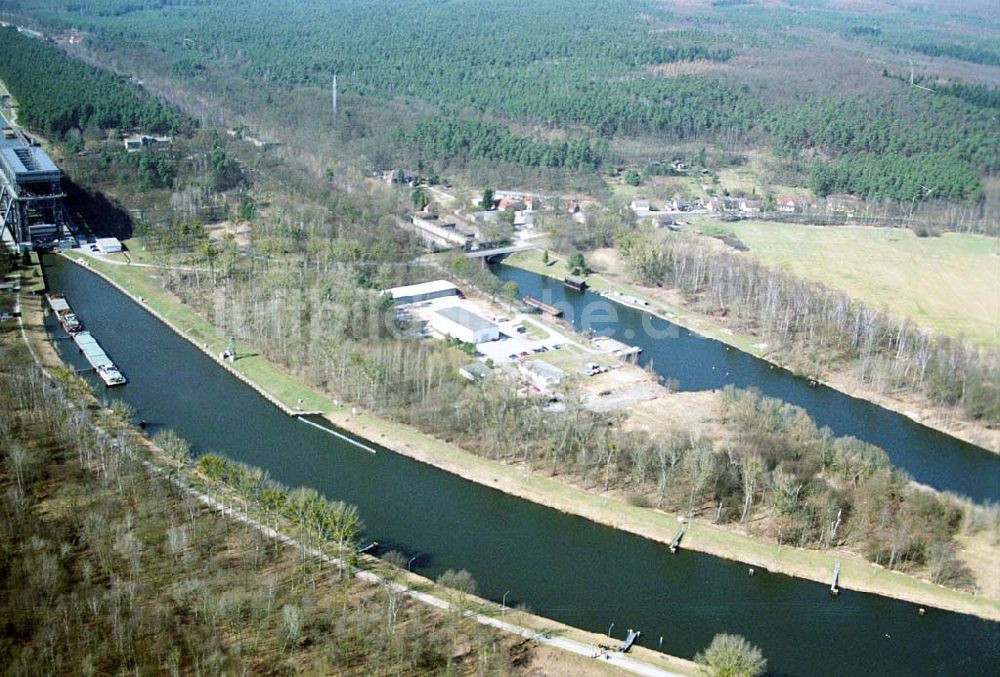 Luftaufnahme Niederfinow - Schiffshebewerk am Finowkanal