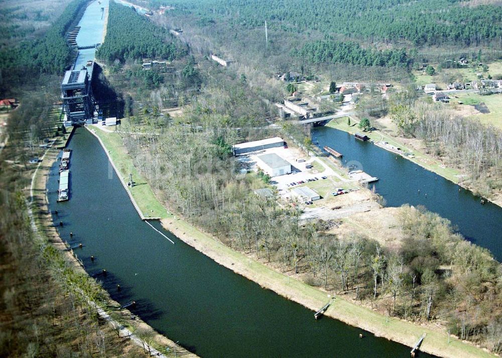 Niederfinow von oben - Schiffshebewerk am Finowkanal