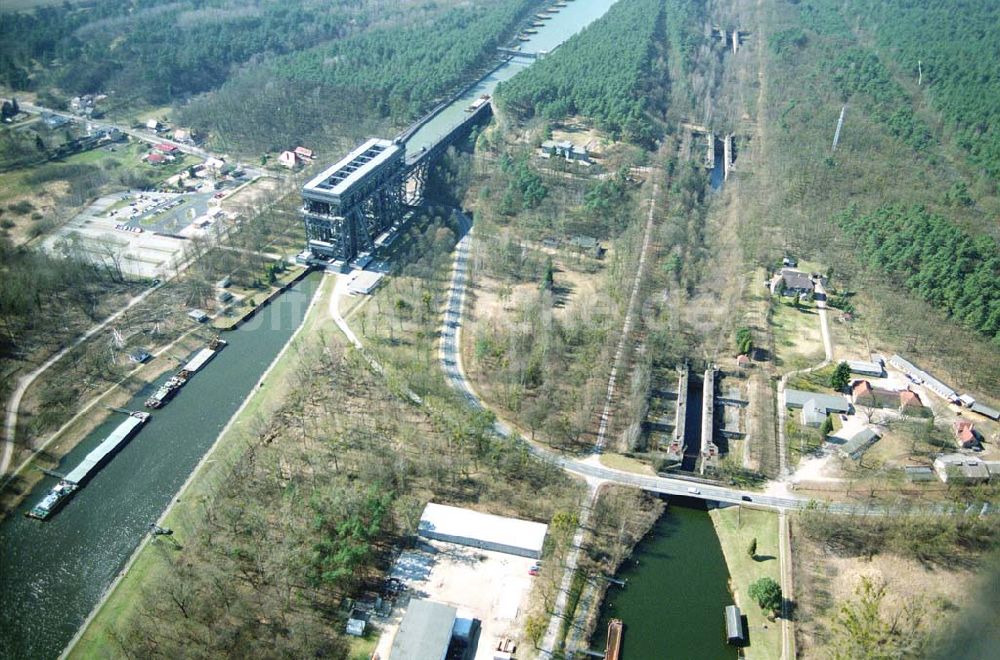 Niederfinow von oben - Schiffshebewerk am Finowkanal