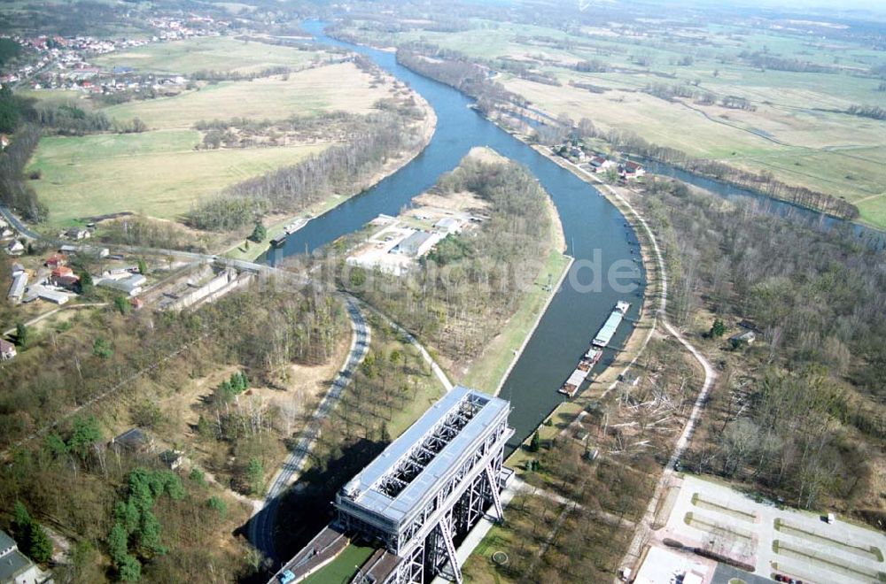 Luftbild Niederfinow - Schiffshebewerk am Finowkanal