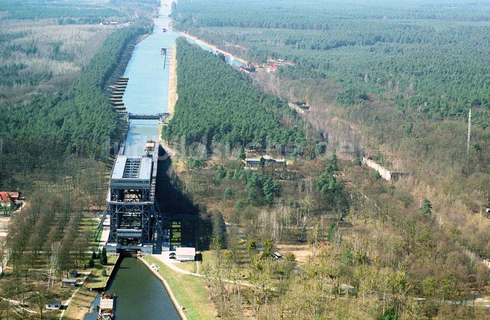 Niederfinow von oben - Schiffshebewerk am Finowkanal