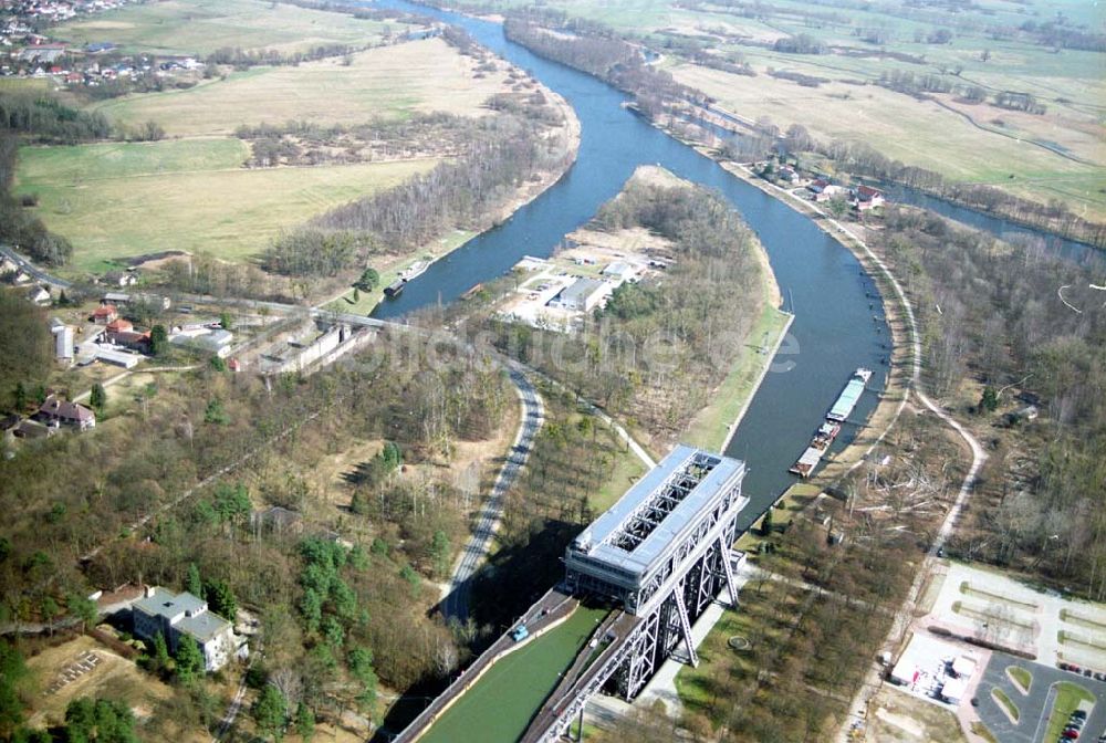 Luftbild Niederfinow - Schiffshebewerk am Finowkanal