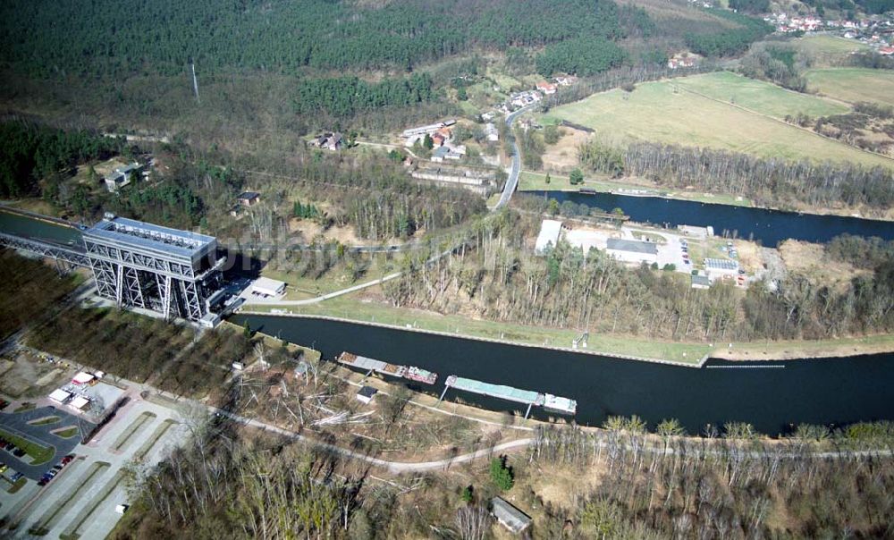 Niederfinow von oben - Schiffshebewerk am Finowkanal