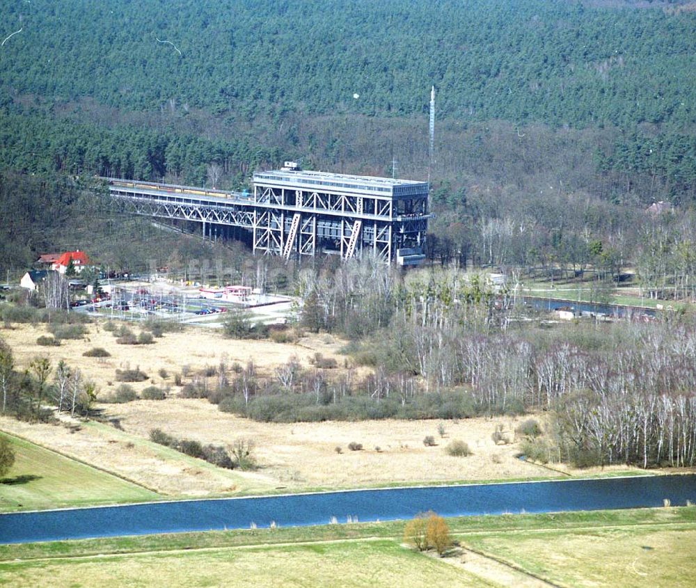 Niederfinow von oben - Schiffshebewerk am Finowkanal