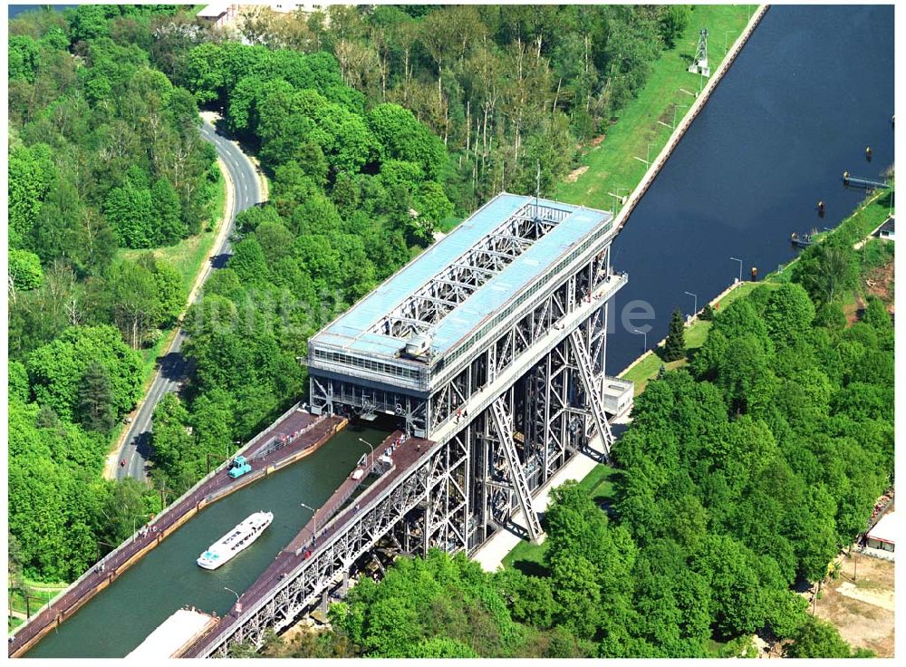 Niederfinow / BRB aus der Vogelperspektive: Schiffshebewerk am Finowkanal