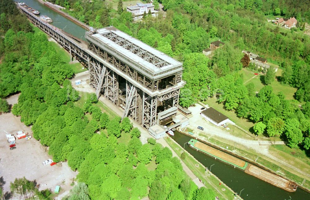 Luftbild Niederfinow / Brandenburg - Schiffshebewerk Niederfinow.