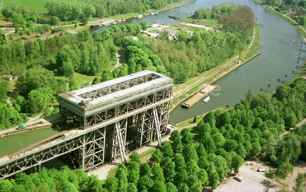 Niederfinow / Brandenburg von oben - Schiffshebewerk Niederfinow.