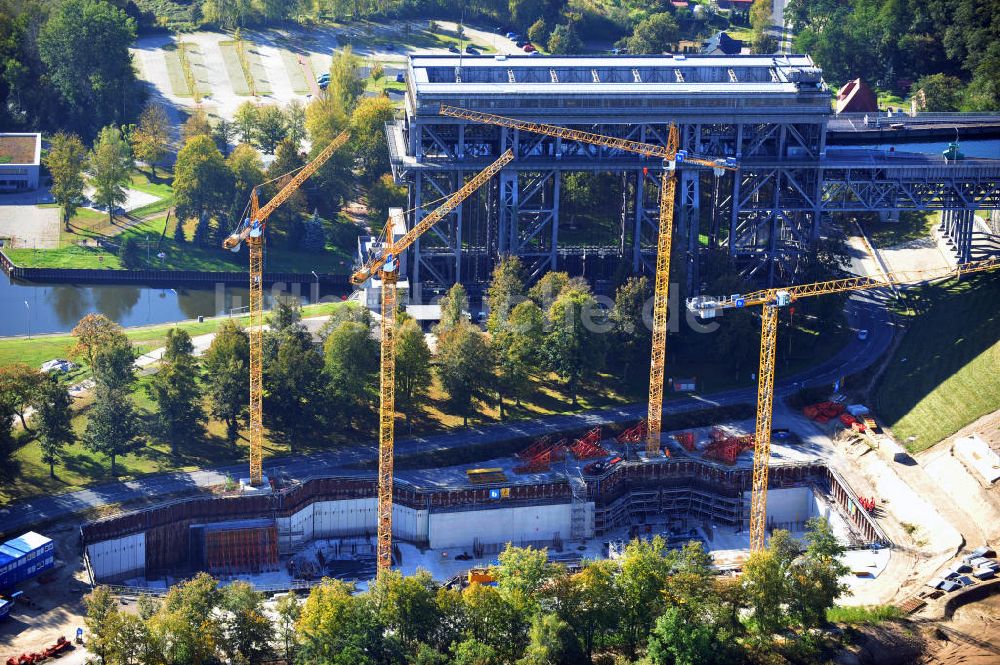 Luftaufnahme Niederfinow - Schiffshebewerk Niederfinow