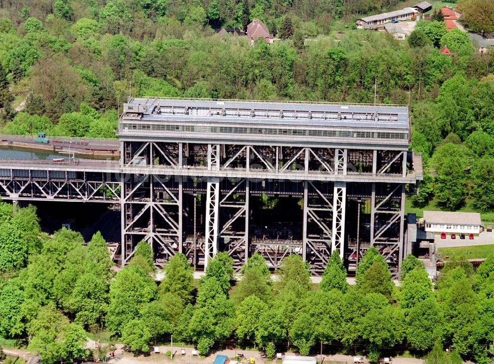 Finow / Brandenburg von oben - Schiffshebewerk Niederfinow.