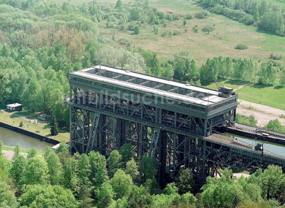 Finow / Brandenburg aus der Vogelperspektive: Schiffshebewerk Niederfinow.