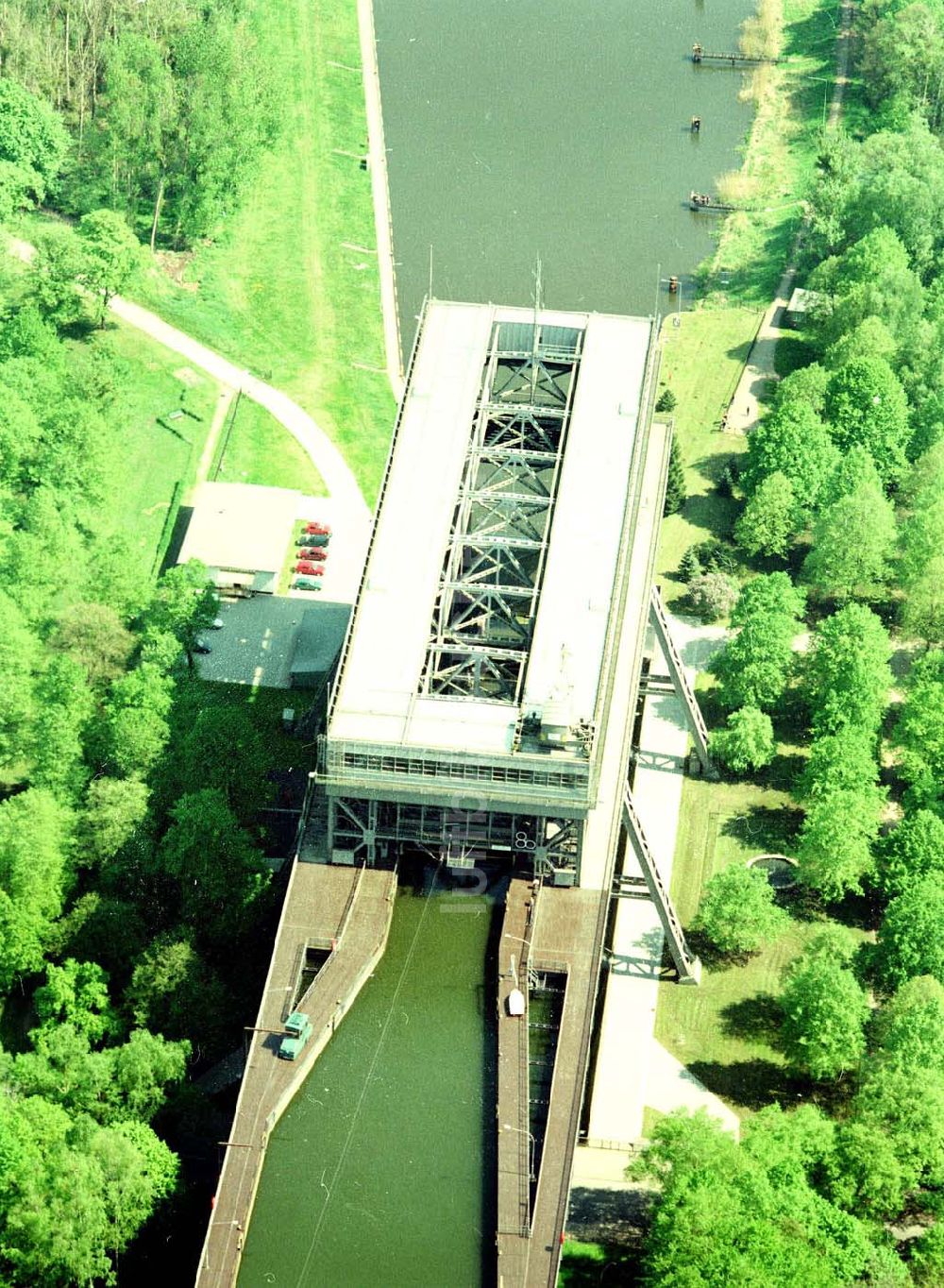 Luftaufnahme Finow / Brandenburg - Schiffshebewerk Niederfinow.