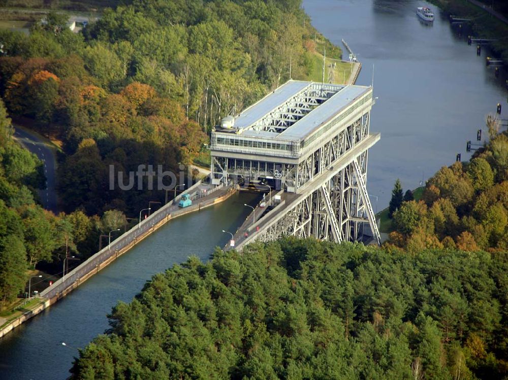 Finow/ Brandenburg aus der Vogelperspektive: Schiffshebewerk Niederfinow.