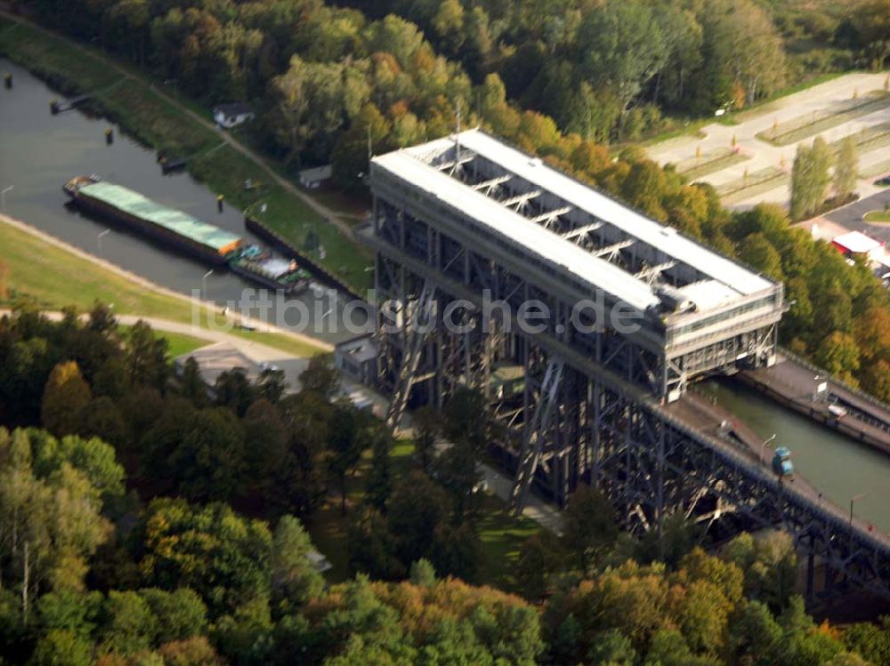 Luftaufnahme Finow/ Brandenburg - Schiffshebewerk Niederfinow.