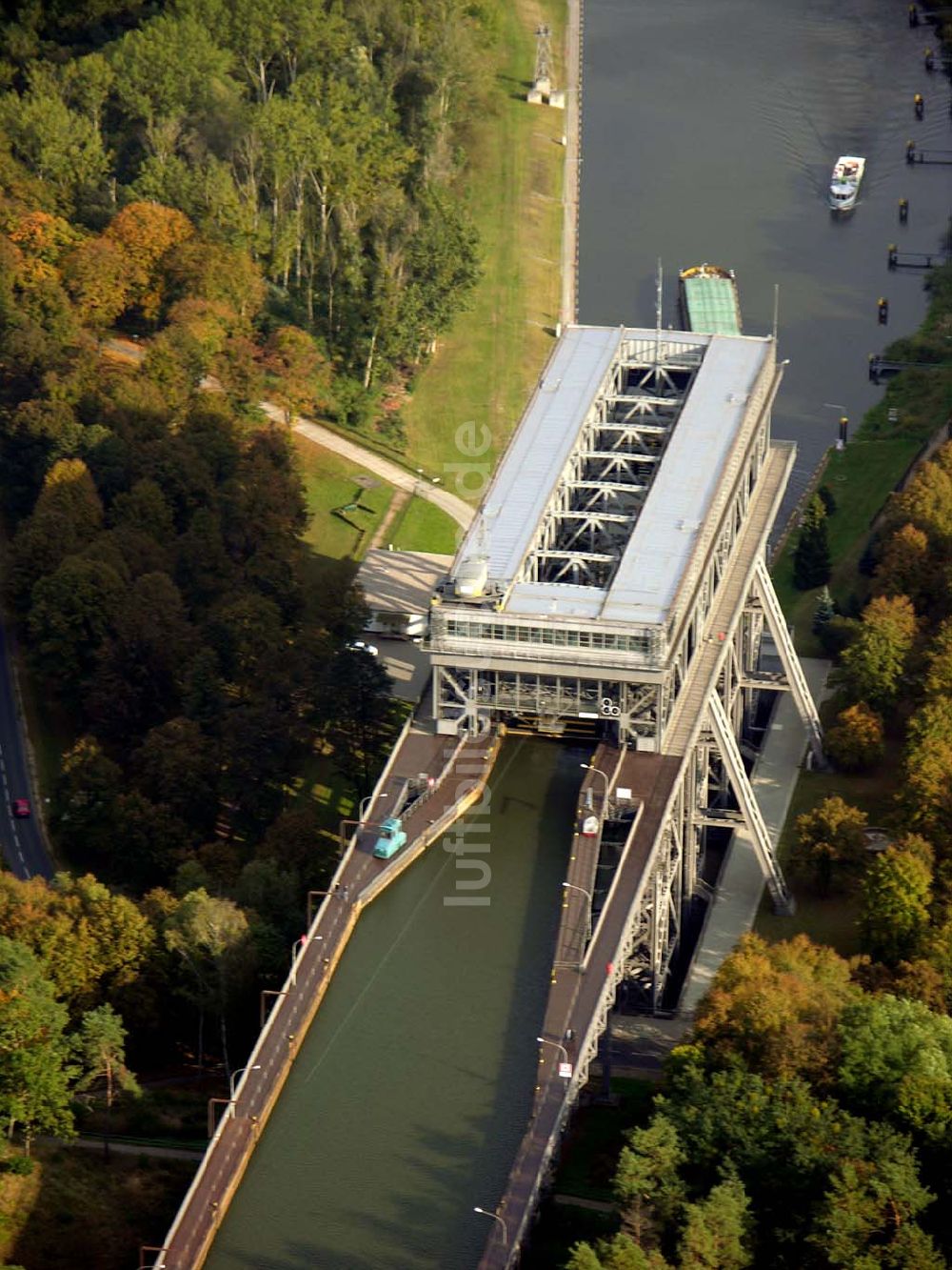 Luftbild Finow/ Brandenburg - Schiffshebewerk Niederfinow.