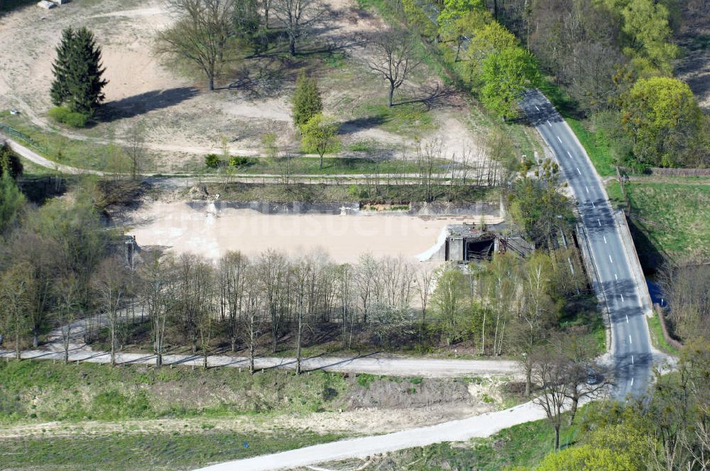 Luftbild Niederfinow - Schiffshebewerk Niederfinow mit Neubaufläche