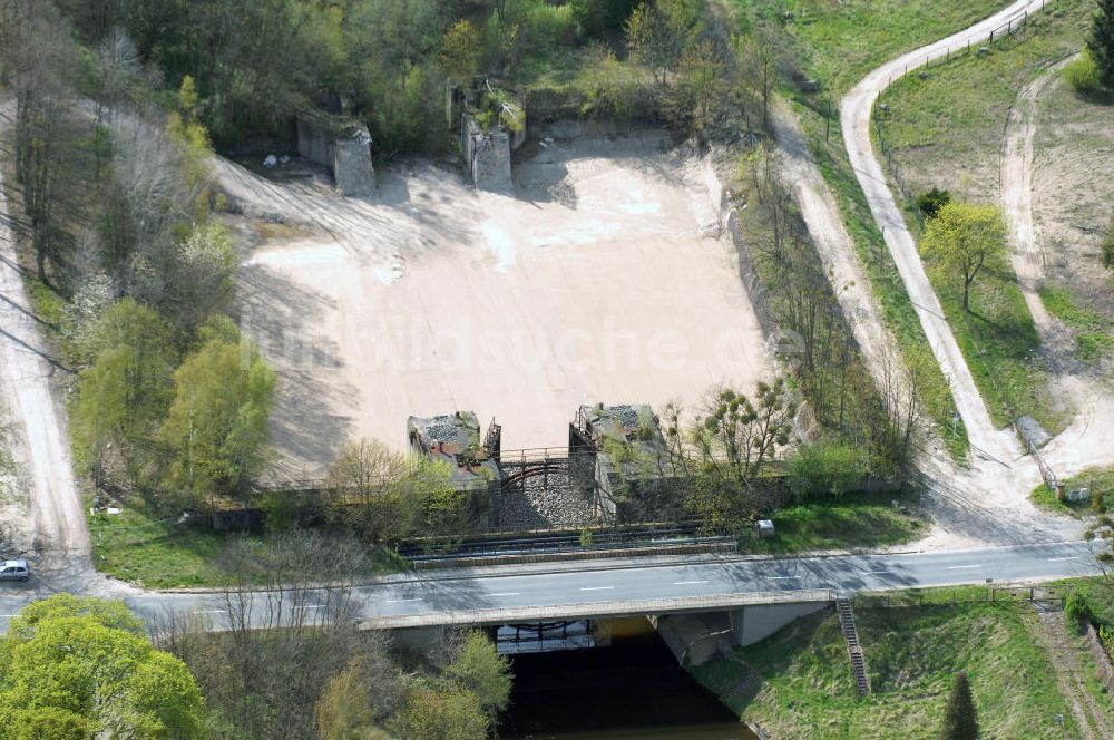 Niederfinow von oben - Schiffshebewerk Niederfinow mit Neubaufläche