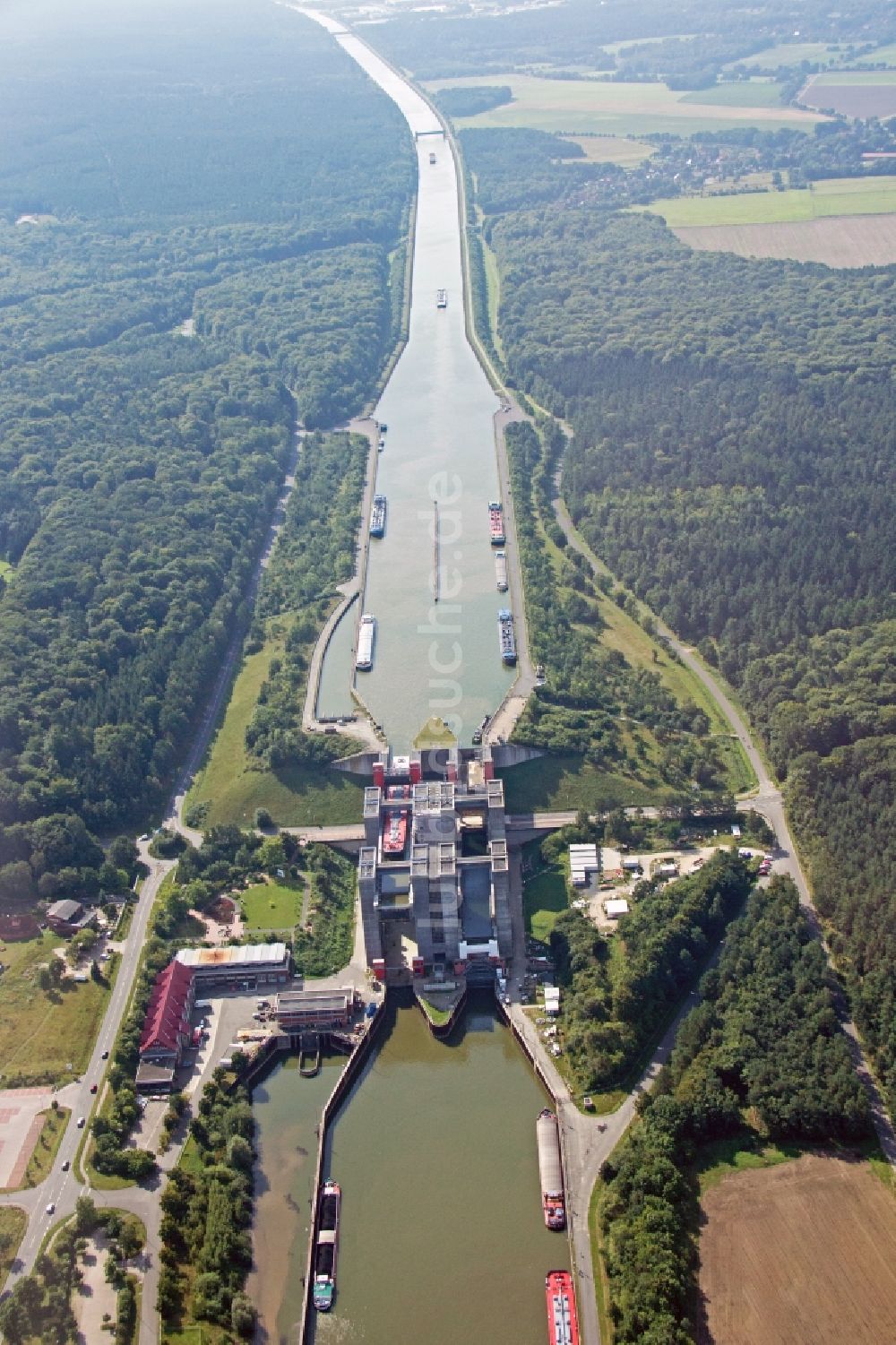 Scharnebeck von oben - Schiffshebewerk in Scharnebeck im Bundesland Niedersachsen