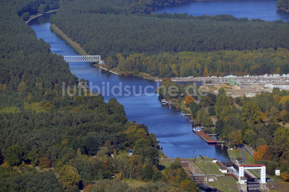 Luftbild Oranienburg - Schiffshebewerk und Schleusenanlagen am Ufer der Wasserstraße des Kanals Oranienburger Havel in Oranienburg im Bundesland Brandenburg