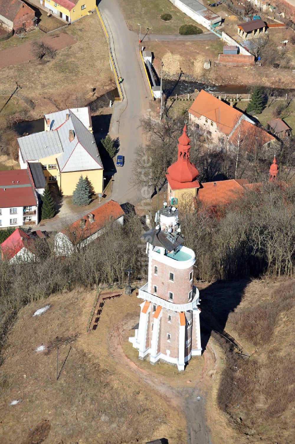 Kryry / Kriegern von oben - Schiller Aussichtsturm in Tschechien