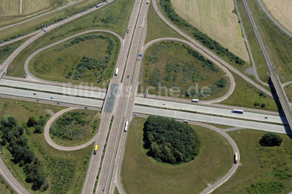 Schkeuditz aus der Vogelperspektive: Schkeuditzer Kreuz bei Leipzig