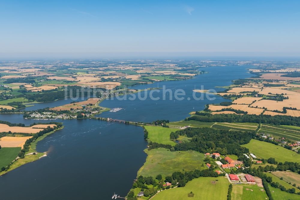 Luftbild Boren - Schlei Brücke Lindaunis in Boren im Bundesland Schleswig-Holstein, Deutschland