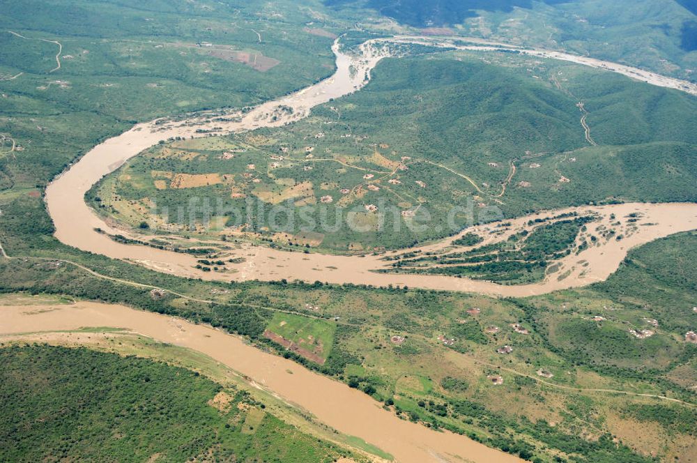 KwaZulu-Natal aus der Vogelperspektive: Schleife des Tugela Fluss - loop of the Tugela River