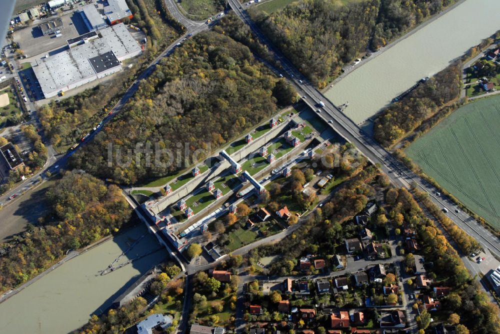 Hannover-Anderten aus der Vogelperspektive: Schleuse Anderten in Hannover