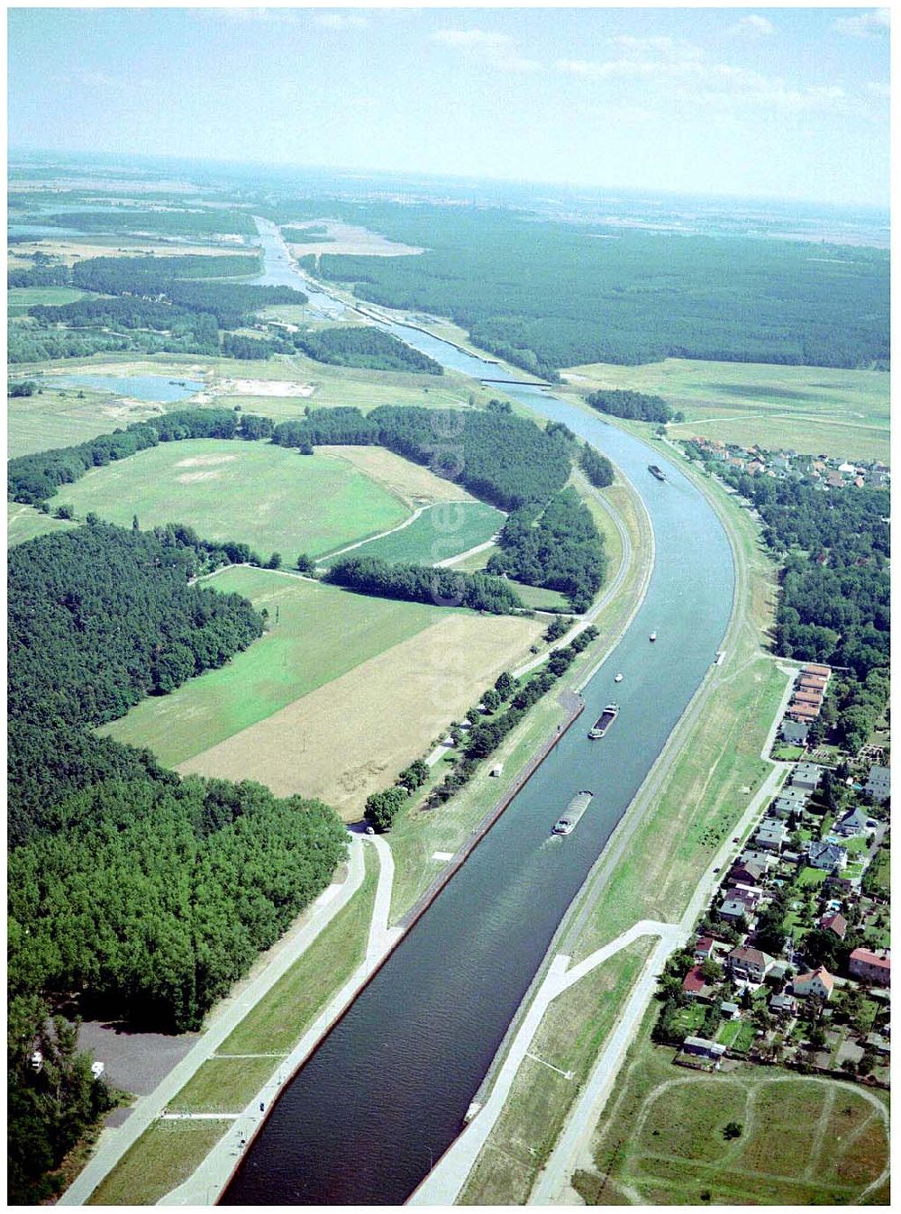 Luftaufnahme Hohenwarthe - Schleuse bei Niegripp