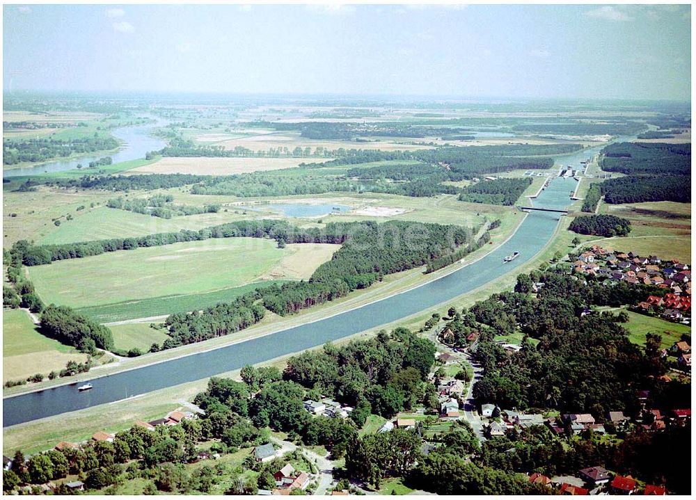 Luftbild Hohenwarthe - Schleuse bei Niegripp