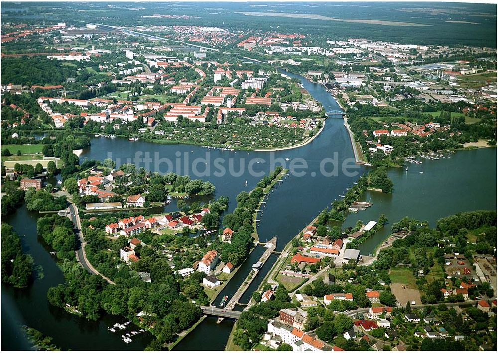 Brandenburg von oben - Schleuse in Brandenburg