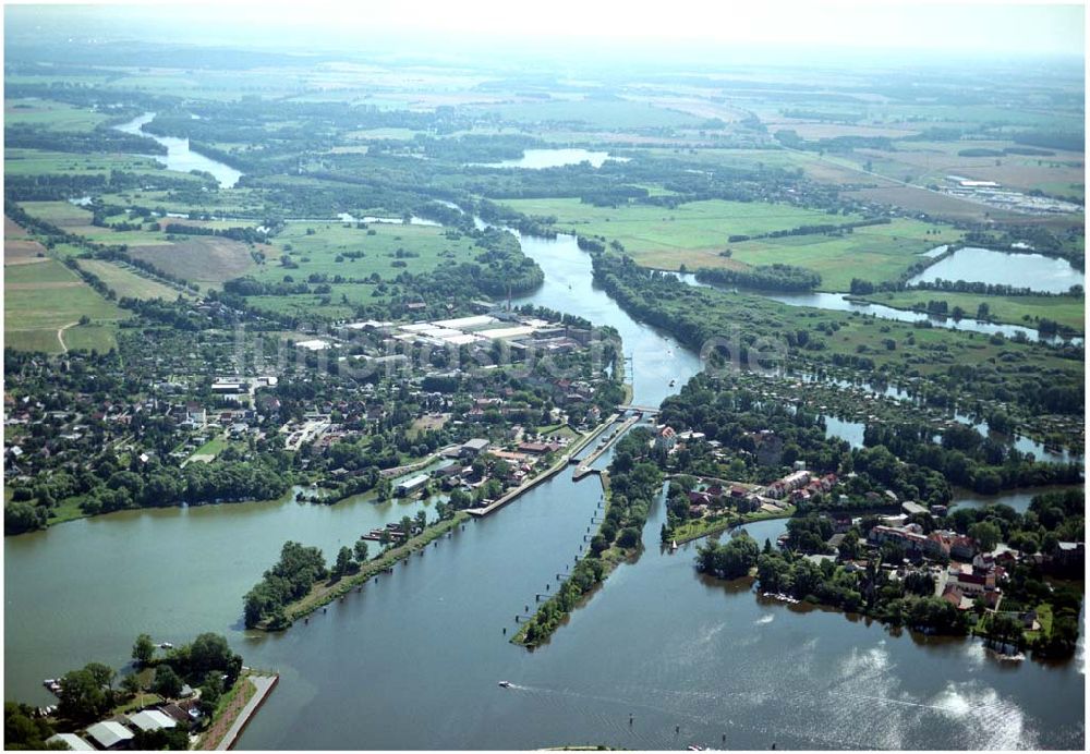 Luftaufnahme Brandenburg - Schleuse in Brandenburg