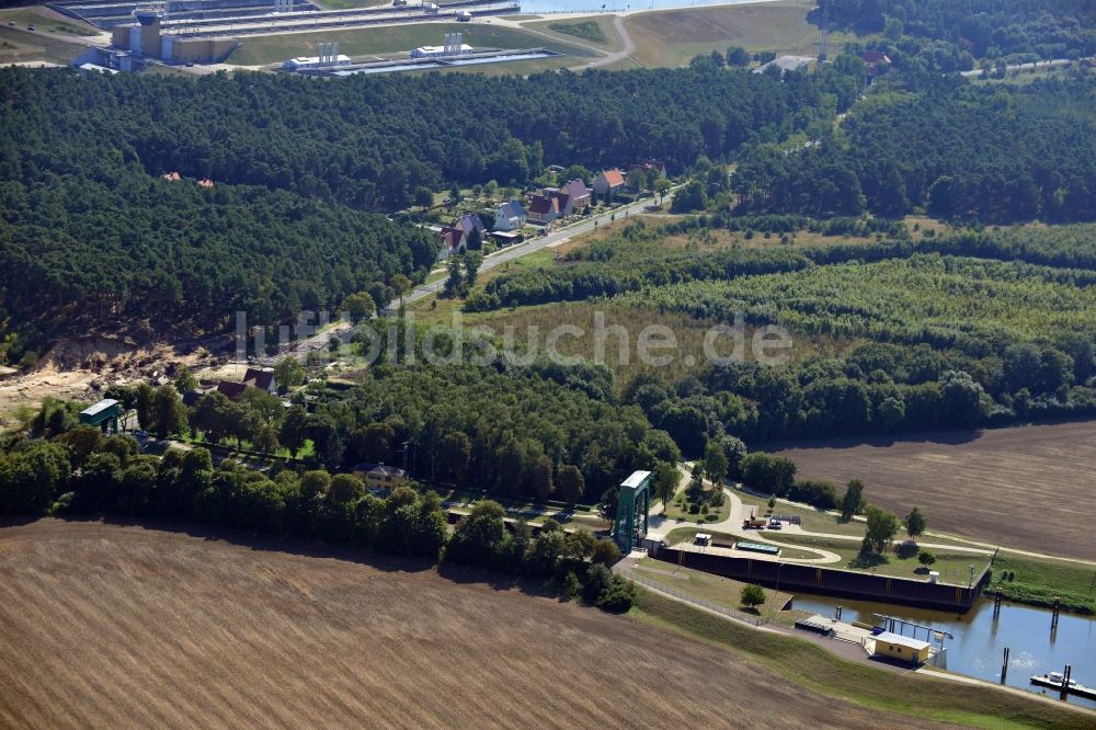 Niegripp von oben - Schleuse Niegripp im Bundesland Sachsen-Anhalt