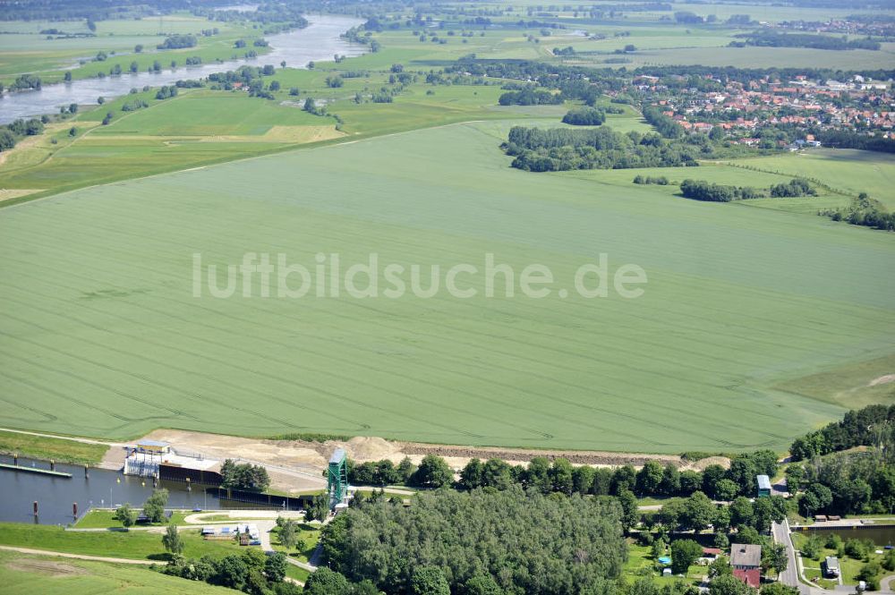 Luftbild Niegripp - Schleuse Niegripp am Wasserstrassenkreuz Magdeburg