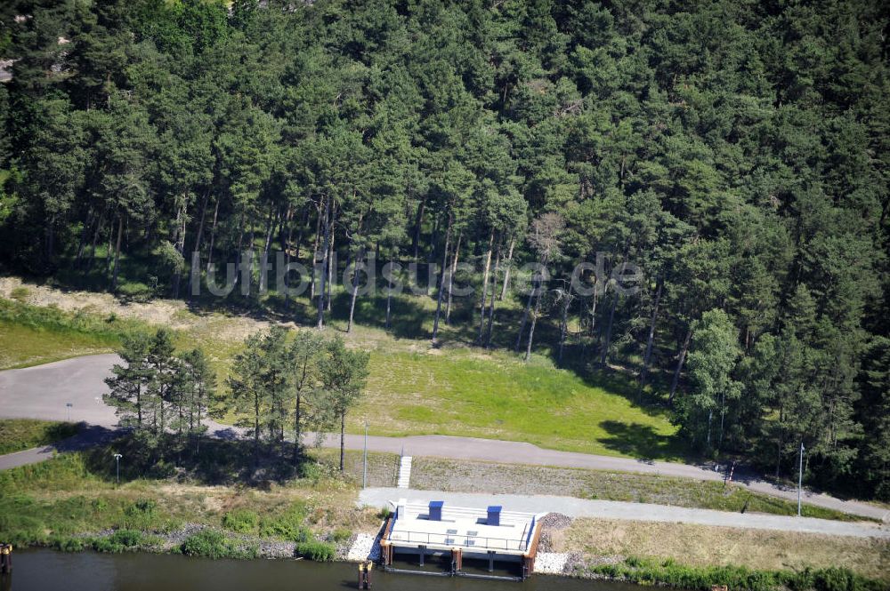 Luftaufnahme Niegripp - Schleuse Niegripp am Wasserstrassenkreuz Magdeburg