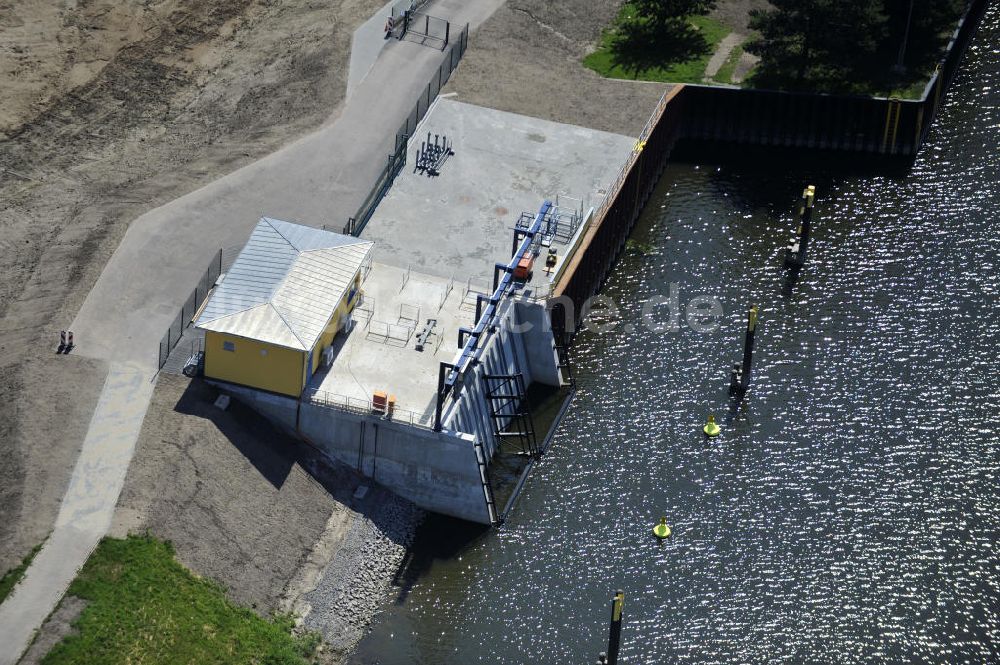 Luftaufnahme Niegripp - Schleuse Niegripp am Wasserstrassenkreuz Magdeburg