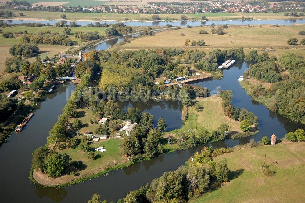 Luftaufnahme Parey - Schleuse Parey