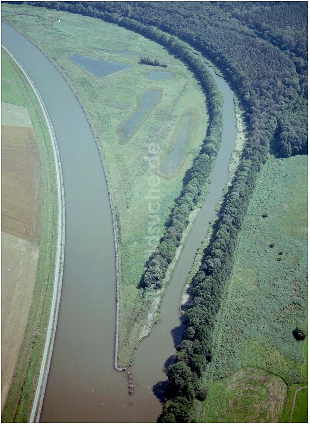 Burg von oben - Schleuse Parey