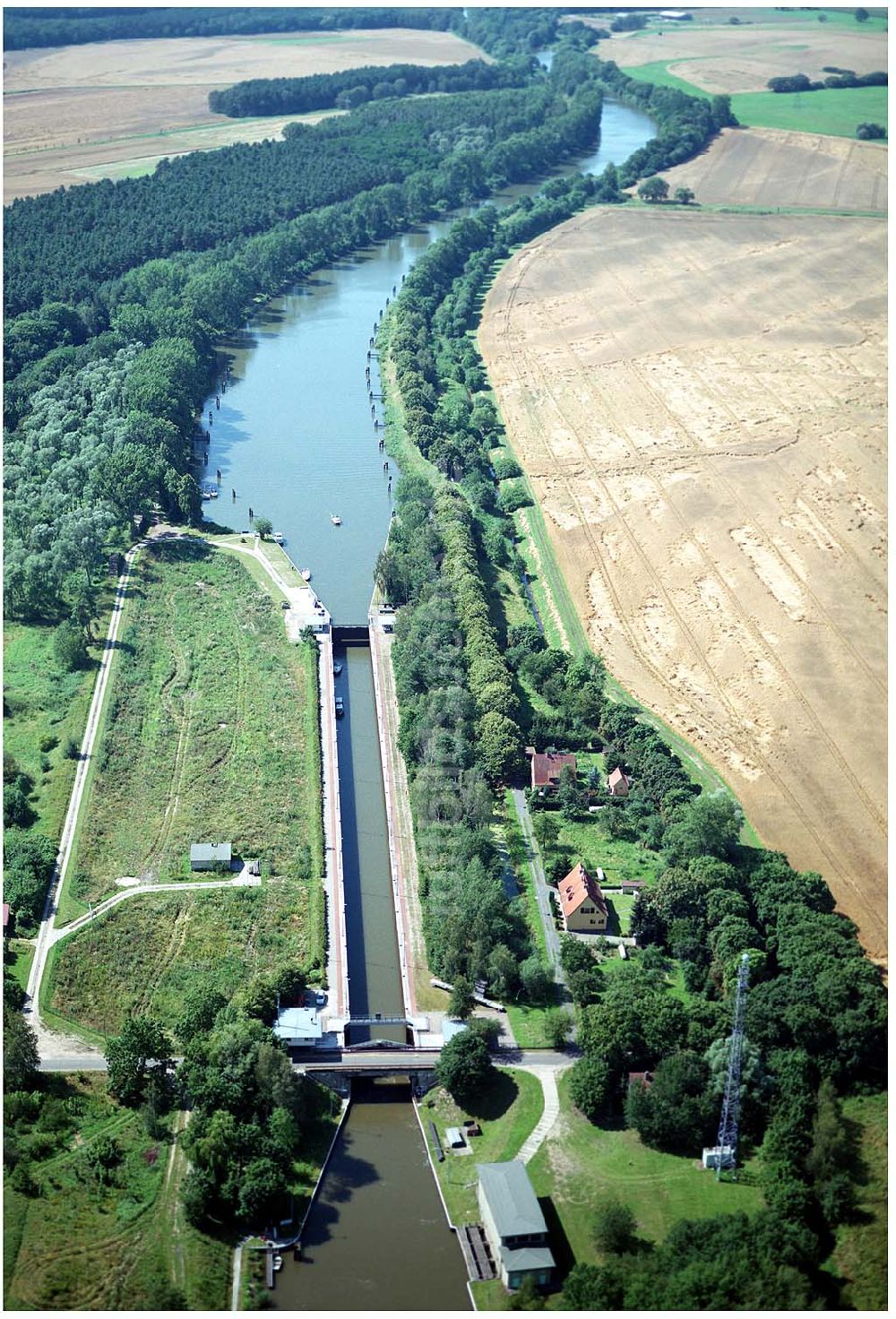 Luftaufnahme Zerben - Schleuse Parey