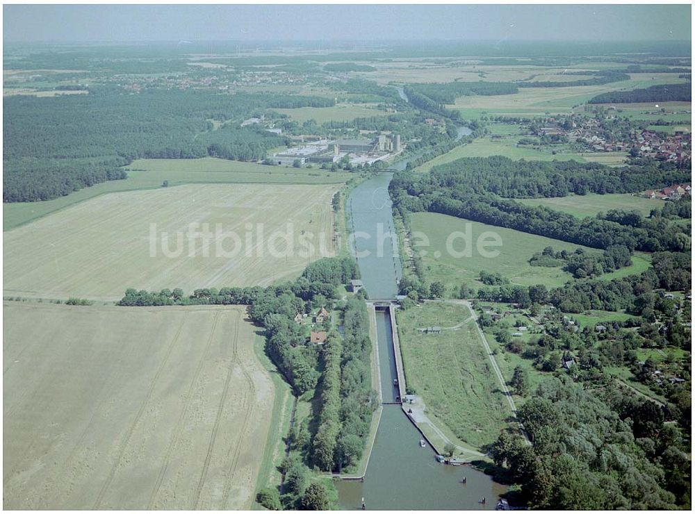 Zerben von oben - Schleuse Parey