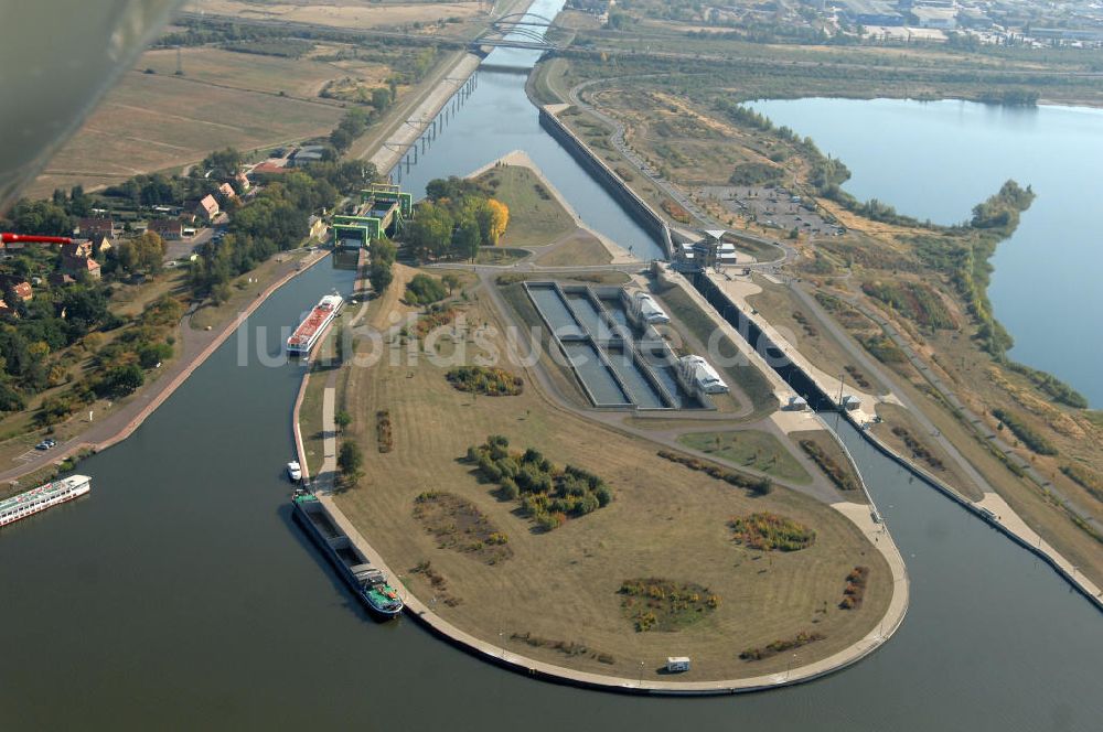 Rothensee von oben - Schleuse Rothensee