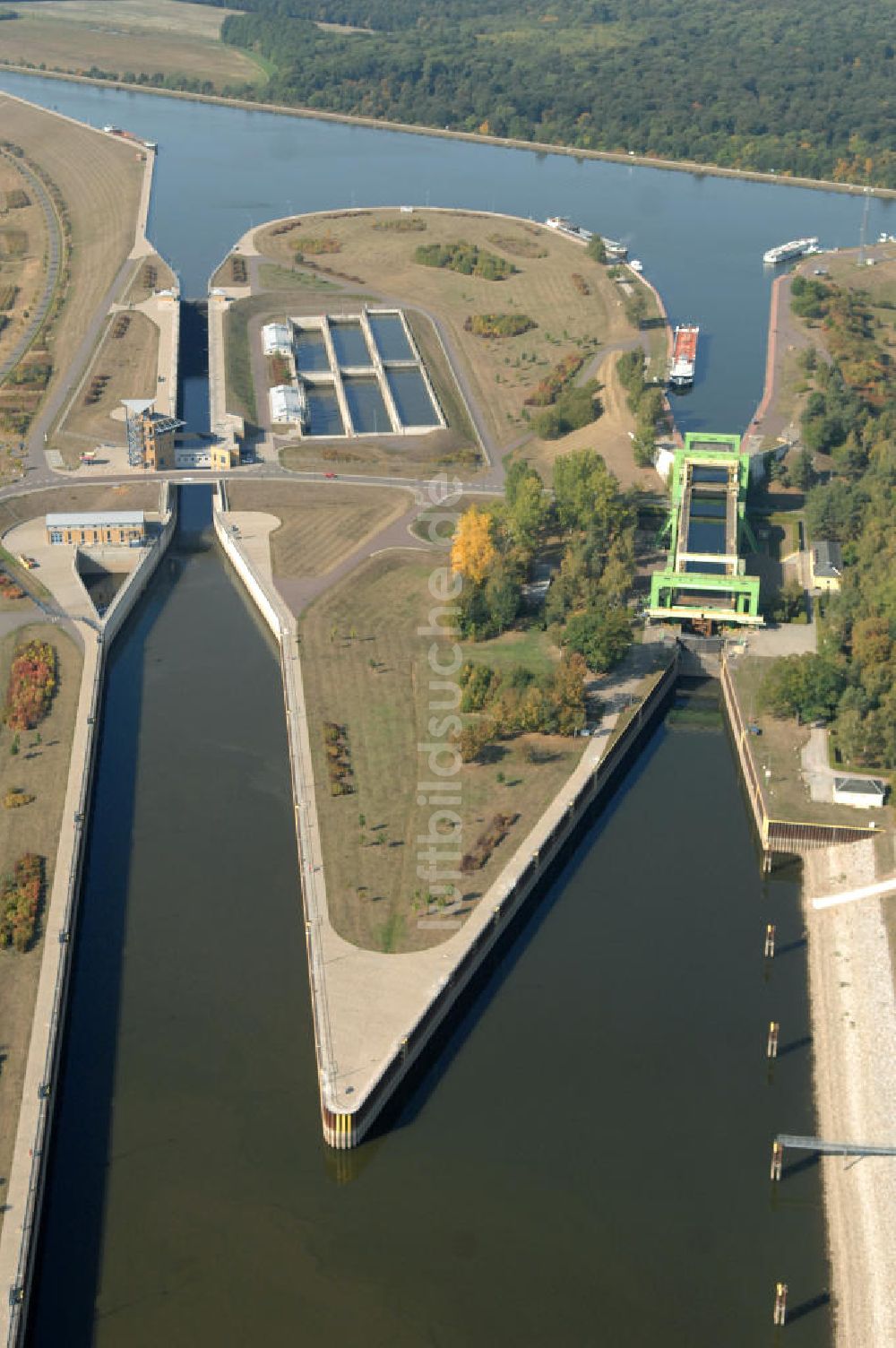 Rothensee aus der Vogelperspektive: Schleuse Rothensee