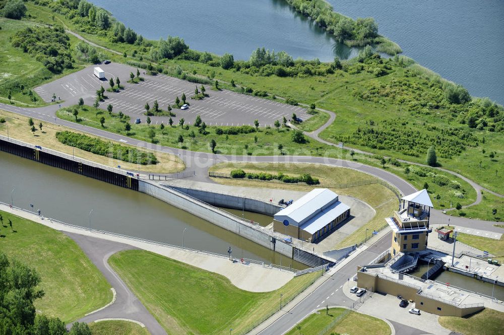 Luftbild Rothensee - Schleuse Rothensee am Wasserstrassenkreuz Magdeburg