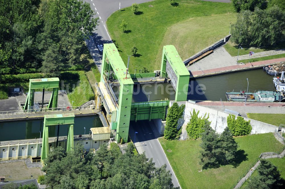 Luftbild Rothensee - Schleuse Rothensee am Wasserstrassenkreuz Magdeburg