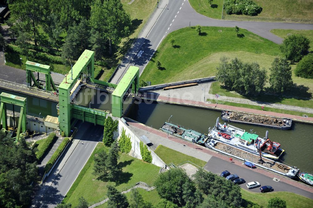 Luftaufnahme Rothensee - Schleuse Rothensee am Wasserstrassenkreuz Magdeburg