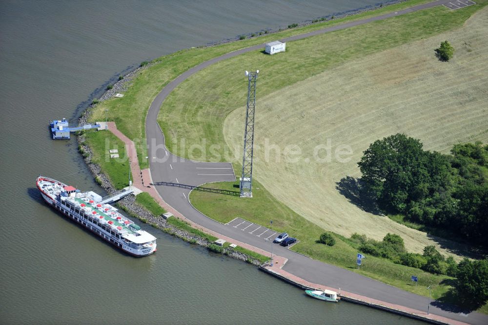 Rothensee von oben - Schleuse Rothensee am Wasserstrassenkreuz Magdeburg