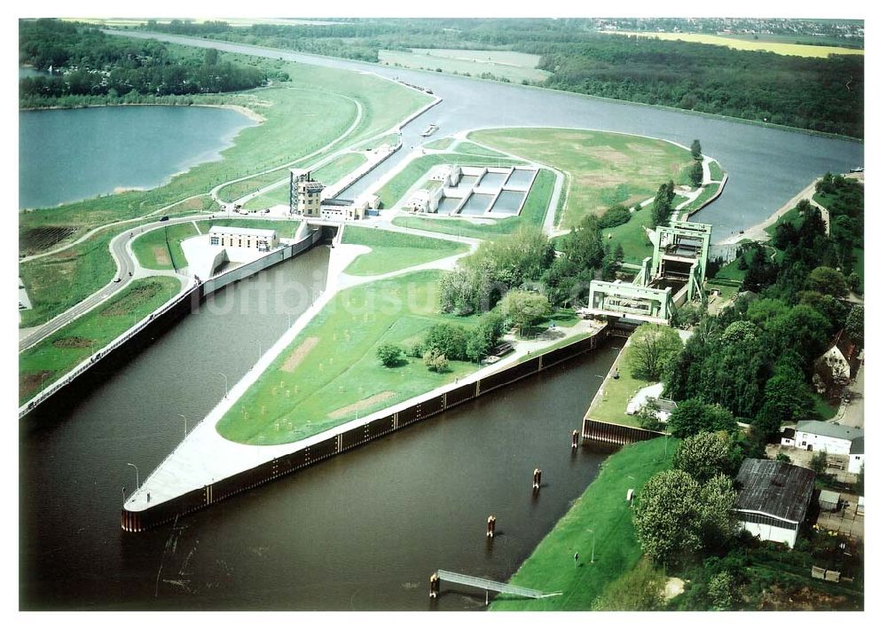 Luftbild Rothensee - Schleuse Rothensee am Wasserstraßenkreuz Magdeburg.