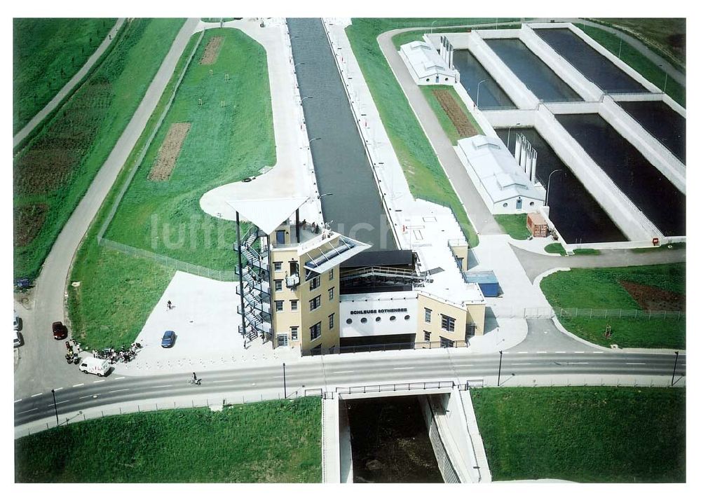 Luftaufnahme Rothensee - Schleuse Rothensee am Wasserstraßenkreuz Magdeburg.