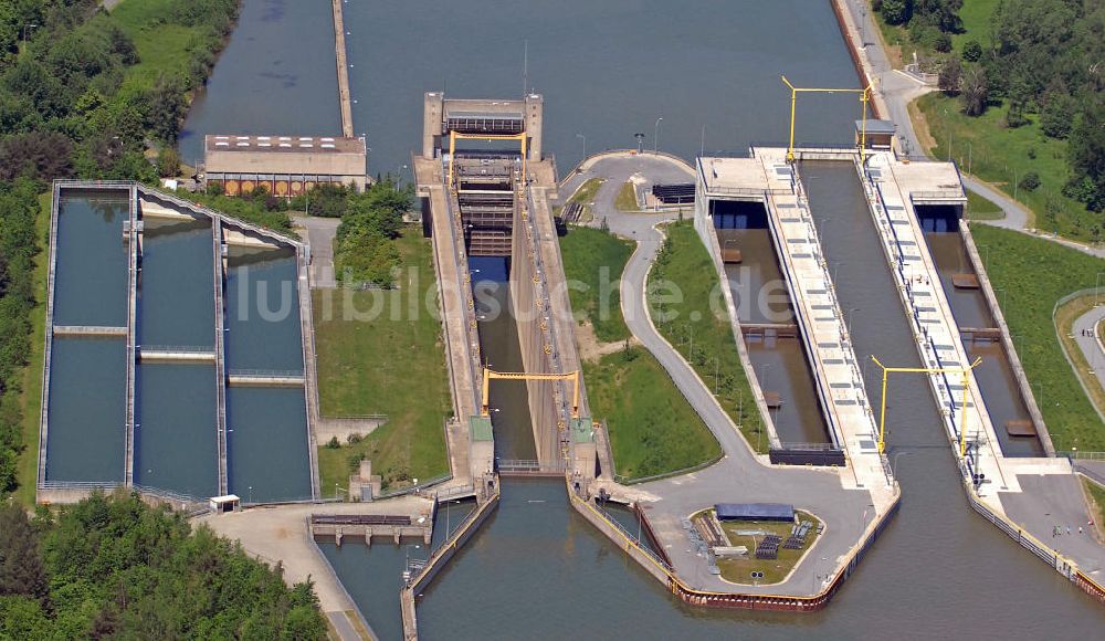 Uelzen aus der Vogelperspektive: Schleuse Uelzen I + II im Elbe-Seitenkanal